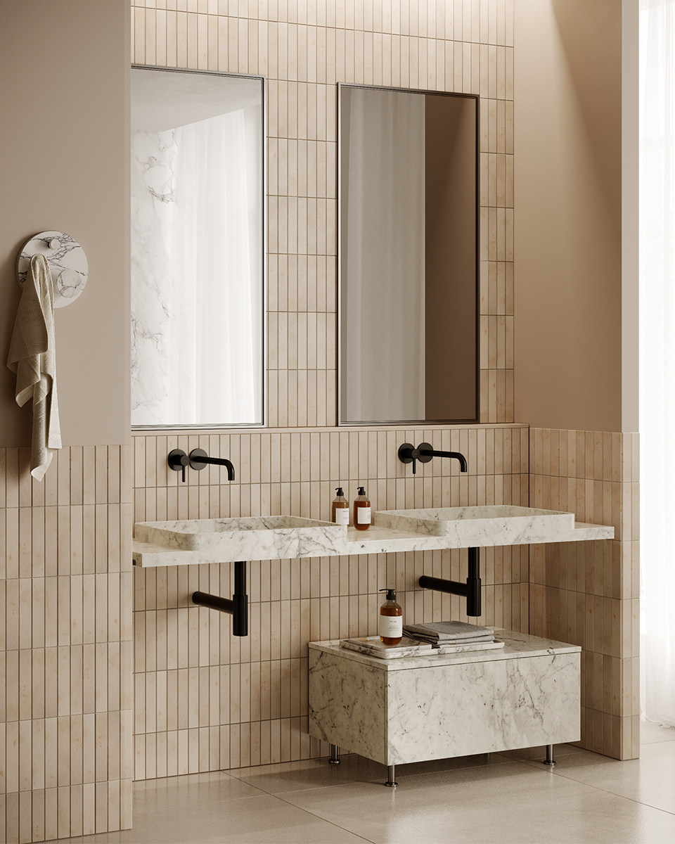 TUAMOTU DOUBLE WASHBASIN image 0 | Marble Washbasins | MAAMI HOME 