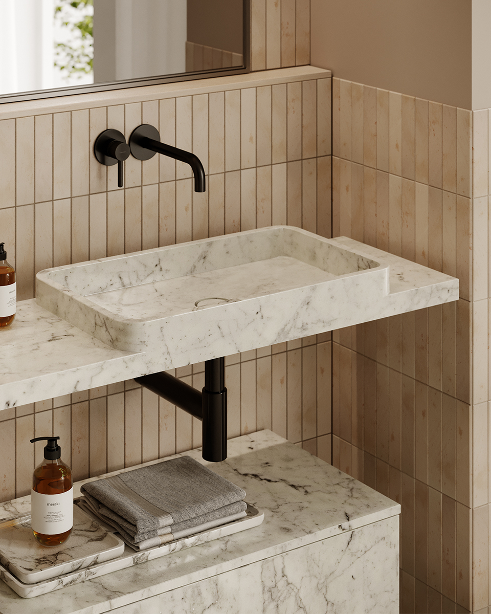TUAMOTU DOUBLE WASHBASIN image 2 | Marble Washbasins | MAAMI HOME 