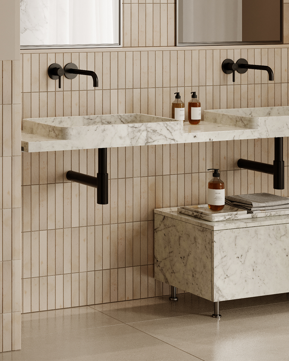 TUAMOTU DOUBLE WASHBASIN image 1 | Marble Washbasins | MAAMI HOME 