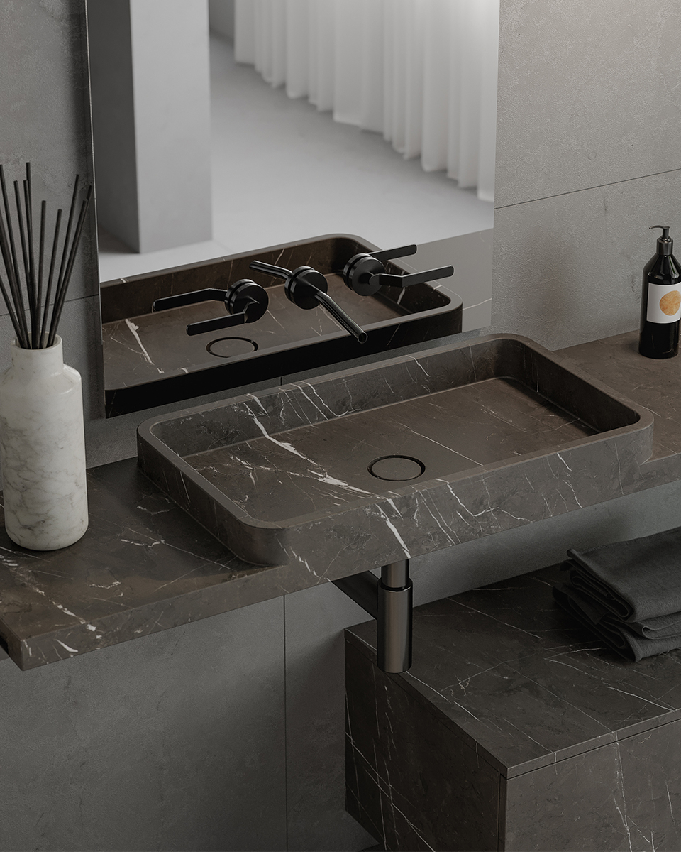 TUAMOTU SINGLE WASHBASIN image 3 | Marble Lavatórios | MAAMI HOME 