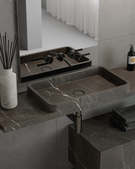 TUAMOTU SINGLE WASHBASIN image2 | Marble Washbasins | MAAMI HOME