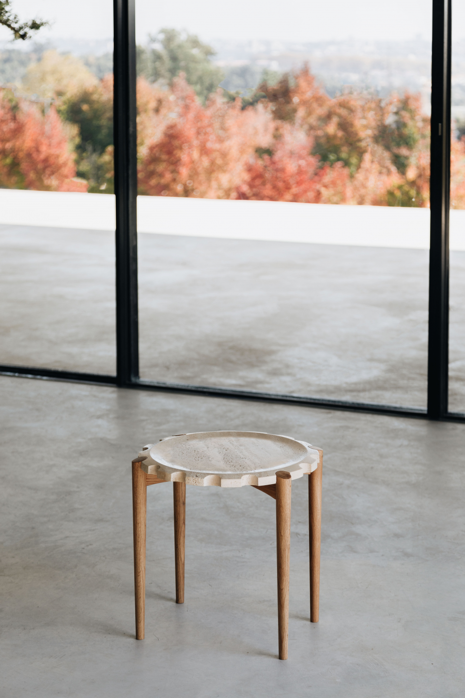 CLOCK S TRAVERTINE image 0 | Marble Side Tables | MAAMI HOME 