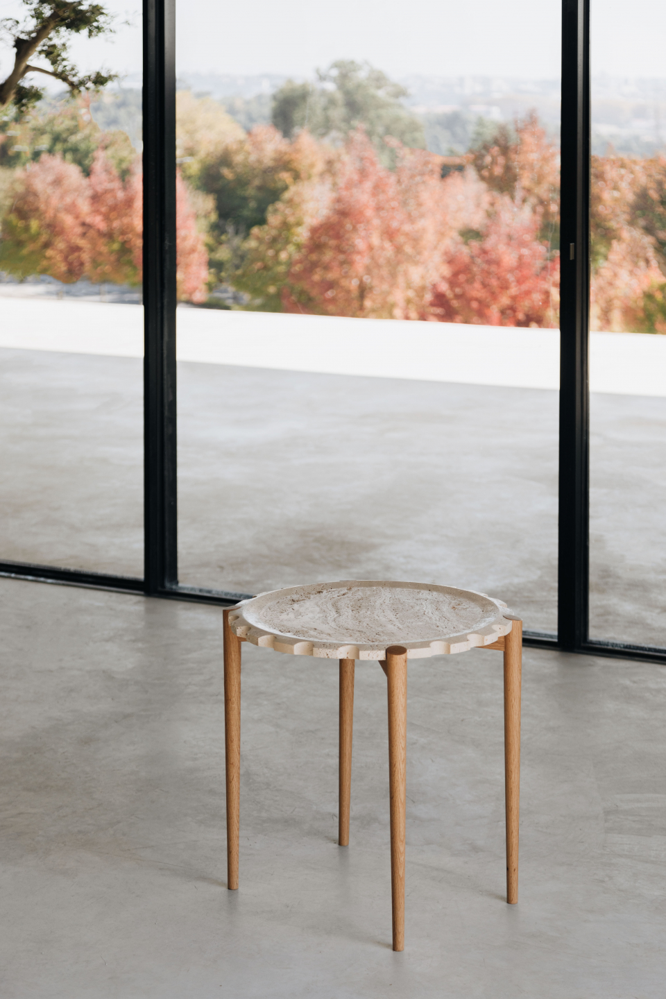 CLOCK TRAVERTINE image 0 | Marble Side Tables | MAAMI HOME 