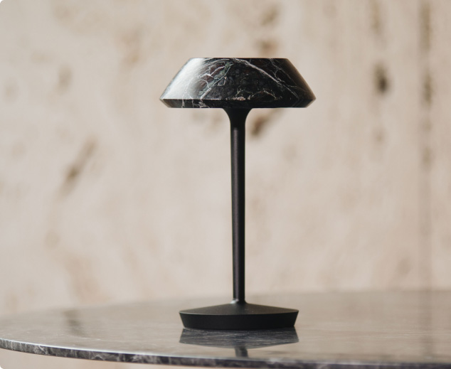  mini FIORE BLACK a marble table lamp made from natual stone | Maami Home