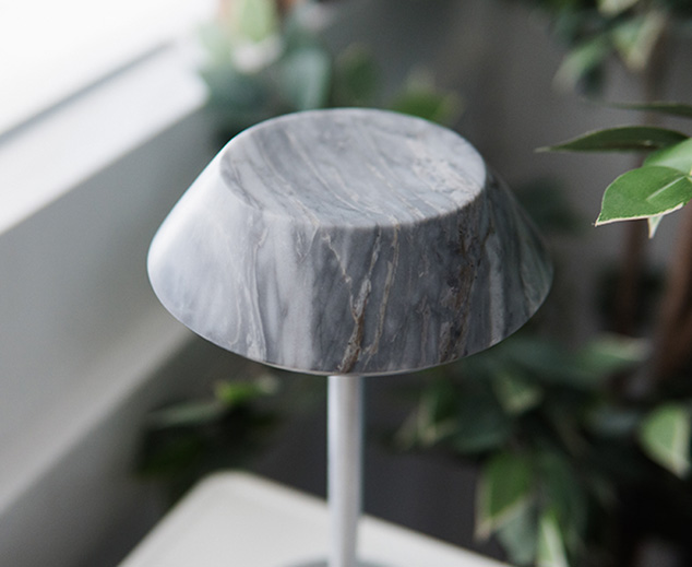 mini FIORE GREY a marble table lamp made from natual stone | Maami Home