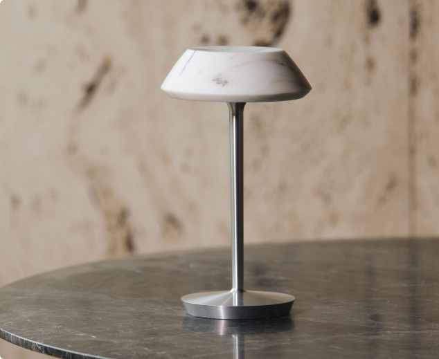  mini FIORE WHITE a marble table lamp made from natual stone | Maami Home