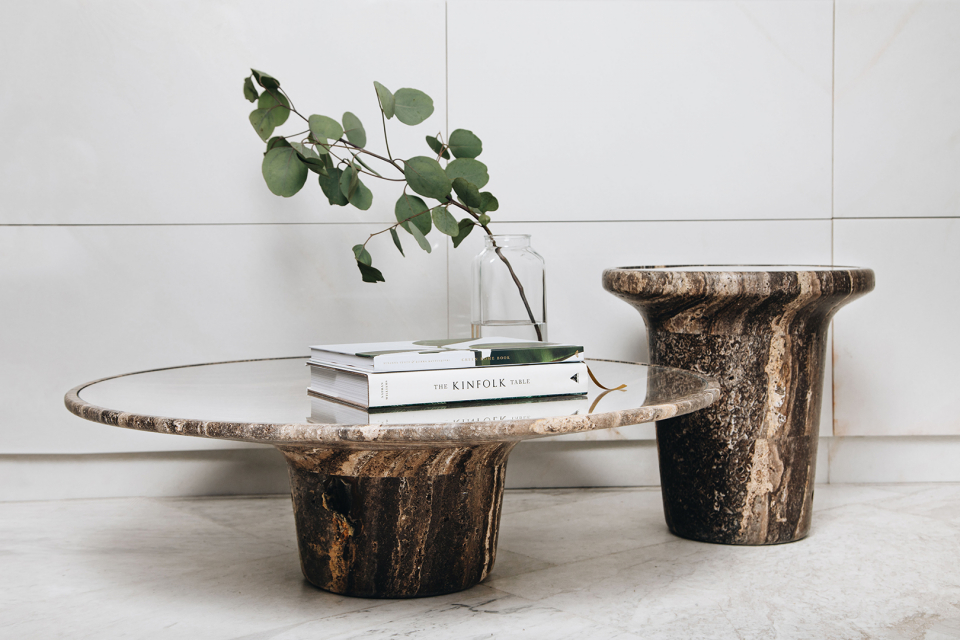 DATA LOW TRAVERTINE image 0 | Marble Coffee Tables | MAAMI HOME 