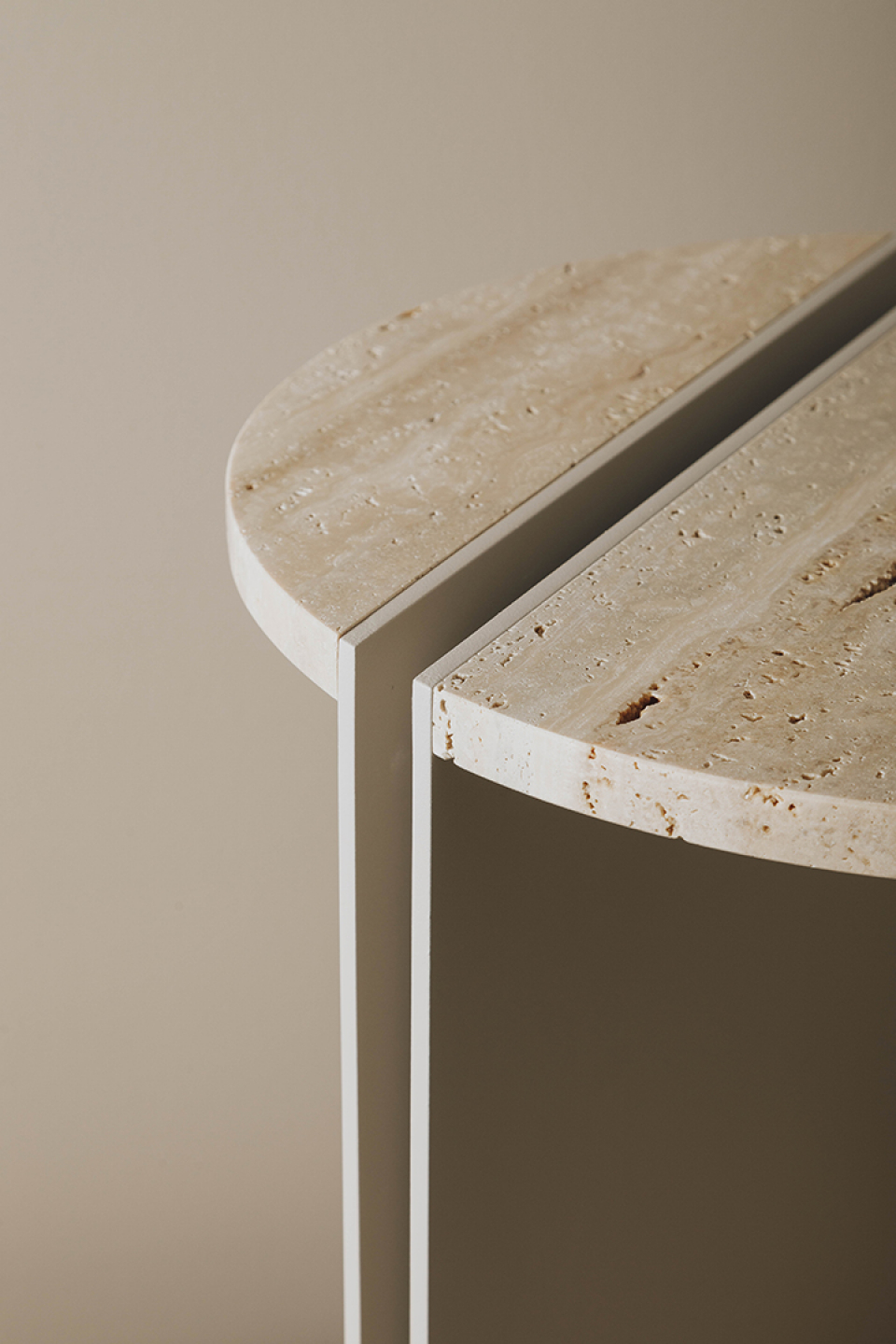 HALF TRAVERTINE image 1 | Marble Side Tables | MAAMI HOME 
