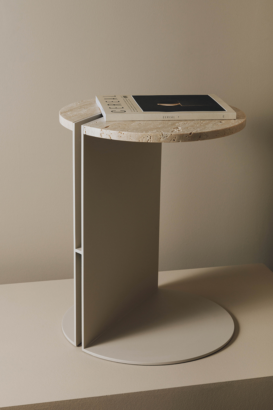 HALF TRAVERTINE image 0 | Marble Side Tables | MAAMI HOME 