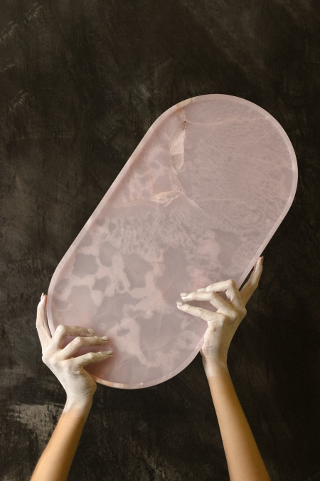 ROUND TRAY ROSE ONYX | Marble Limited Series | MAAMI HOME