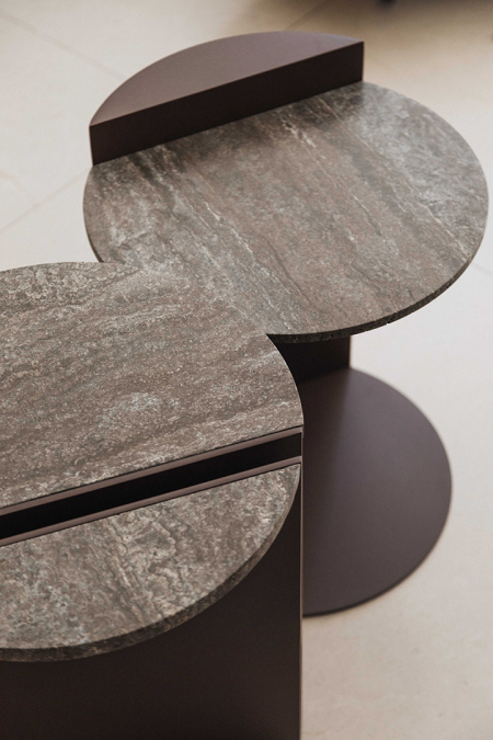 LINEA BLACK TRAVERTINE | Marble Side Tables | MAAMI HOME