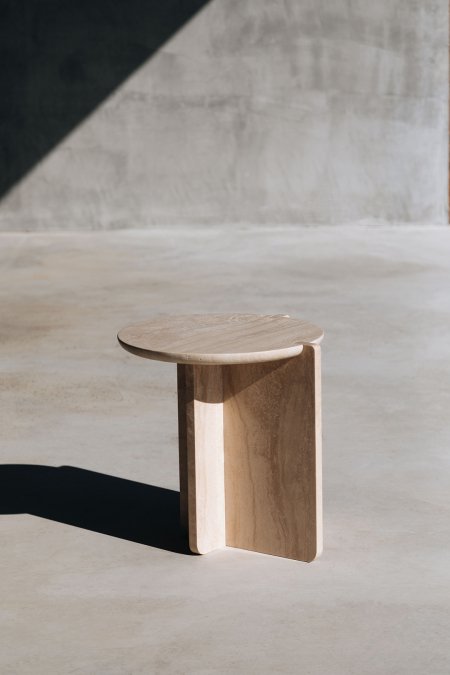 NOTCH TRAVERTINE | Marble Side Tables | MAAMI HOME