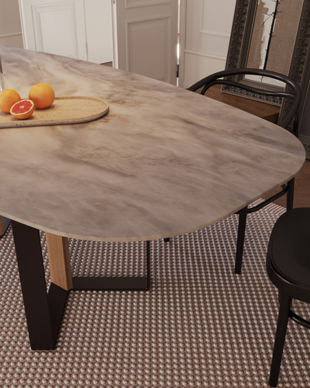 NIBBLES WOOD GRIGIO NUVOLATO | Marble Dining Tables | MAAMI HOME
