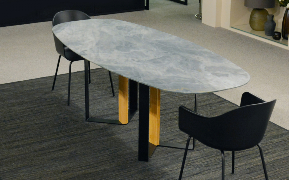 NIBBLES WOOD GRIGIO NUVOLATO image 3 | Marble Dining Tables | MAAMI HOME 