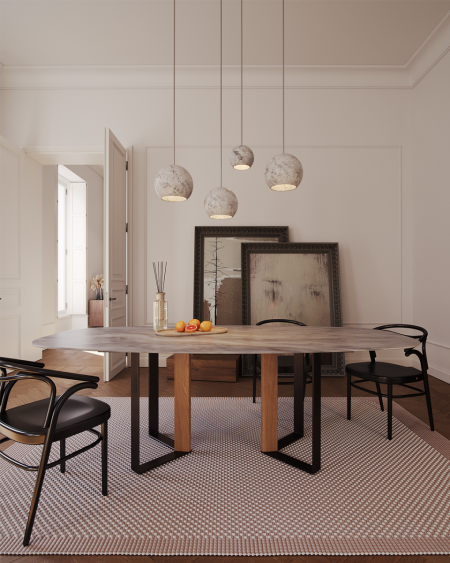 NIBBLES WOOD GRIGIO NUVOLATO image2 | Marble Dining Tables | MAAMI HOME