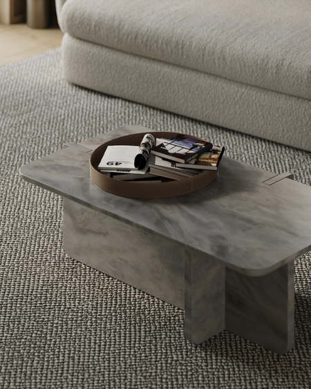Notch Long Coffee Table | Marble Coffee Tables | MAAMI HOME