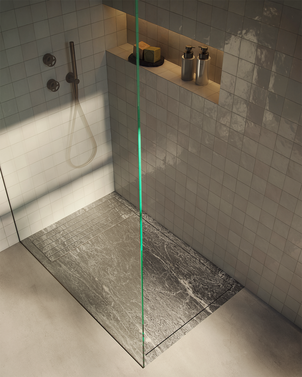 OLUDENIZ GRIS DOURO FLUSH image 0 | Marble Shower Trays | MAAMI HOME 