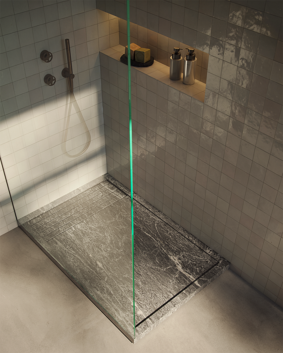 OLUDENIZ GRIS DOURO RAISED image 1 | Marble Shower Trays | MAAMI HOME 