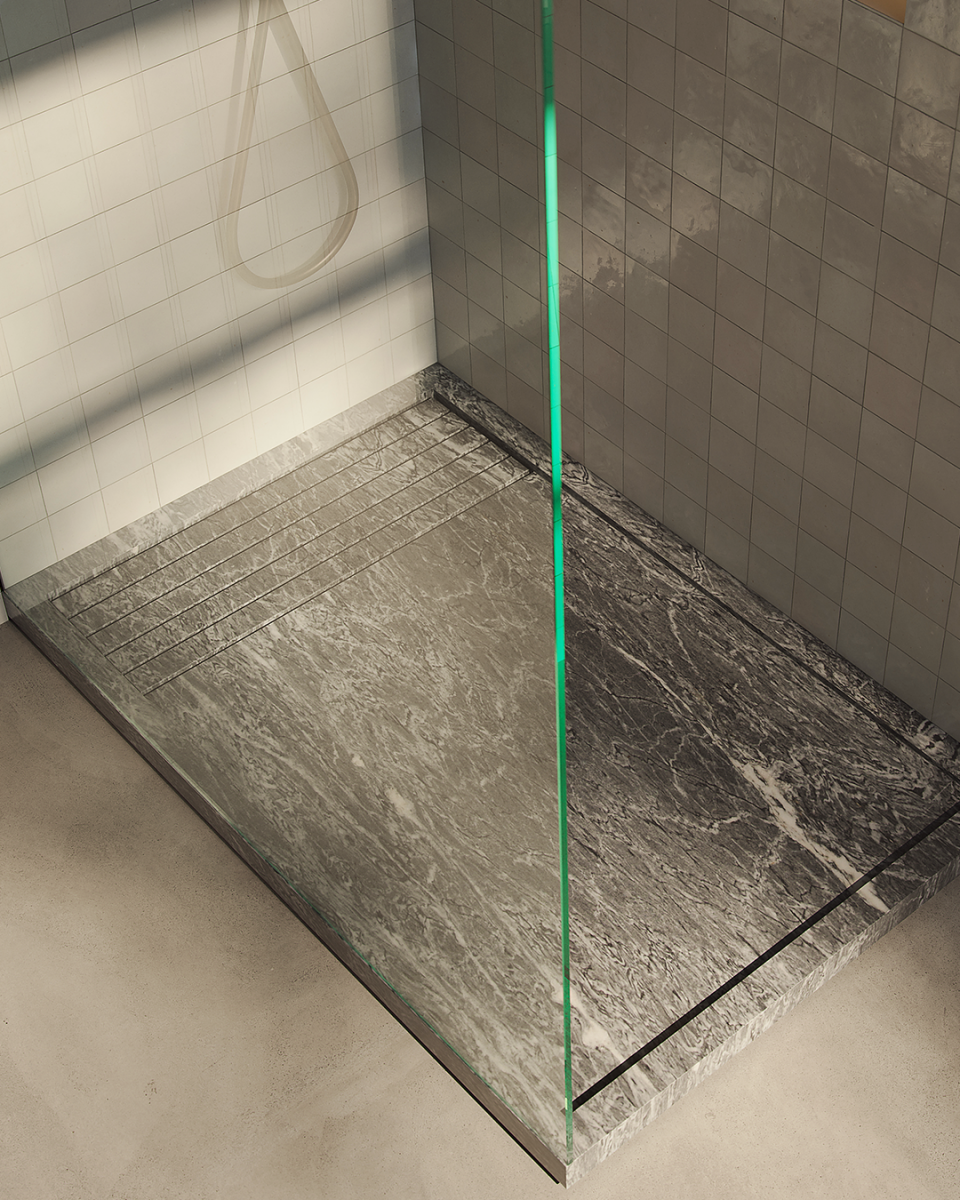 OLUDENIZ GRIS DOURO RAISED image 3 | Marble Shower Trays | MAAMI HOME 