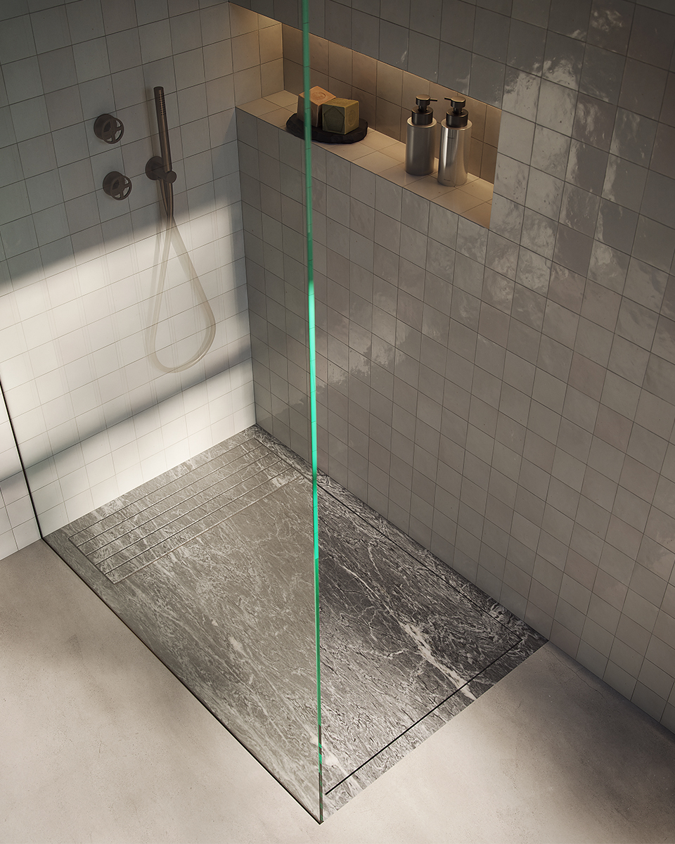 OLUDENIZ GRIS DOURO FLUSH image 0 | Marble Base de Duche | MAAMI HOME 