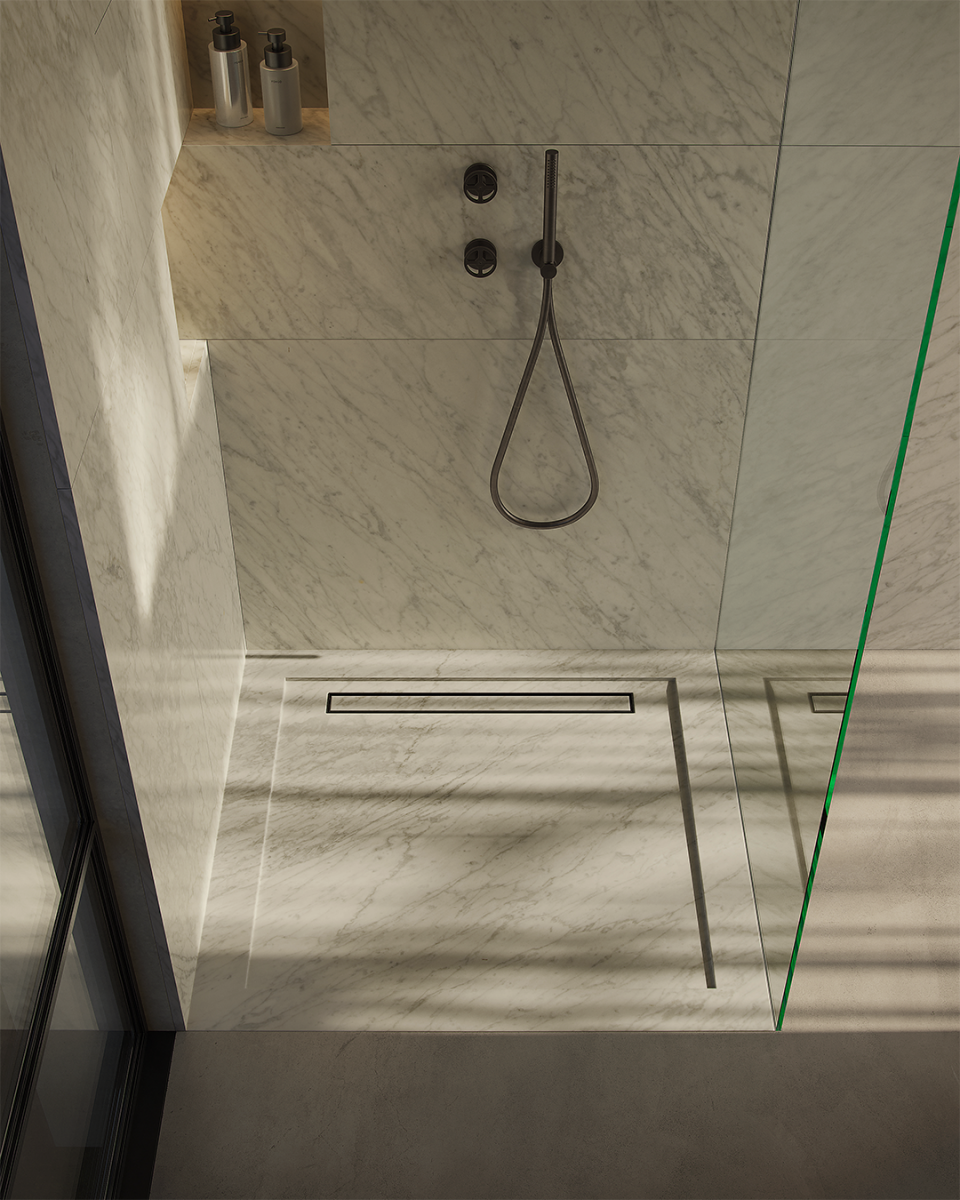 QURUM CARRARA FLUSH image 1 | Marble Shower Trays | MAAMI HOME 