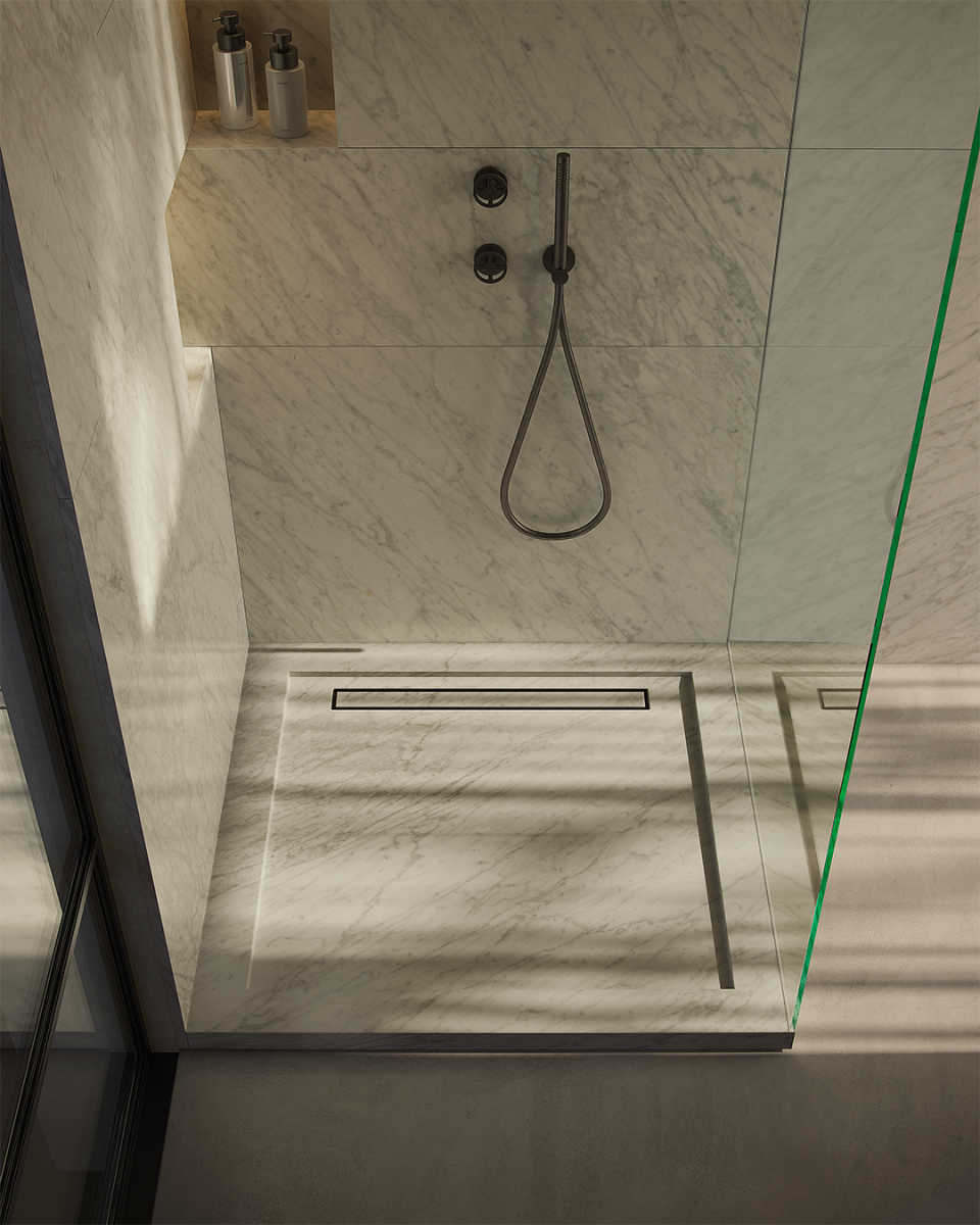 QURUM CARRARA RAISED image 1 | Marble Shower Trays | MAAMI HOME 