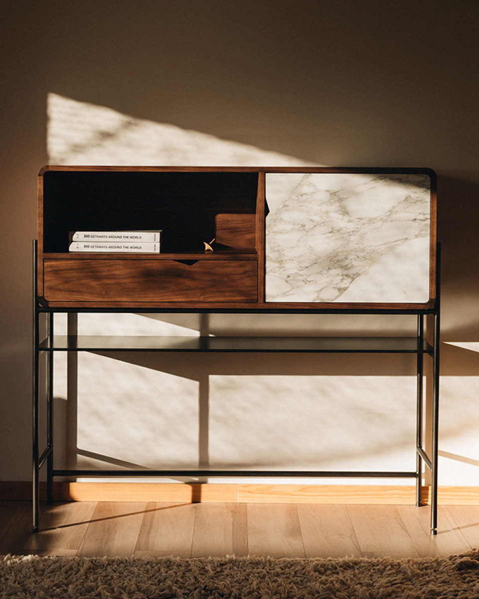 Rich S, natural walnut contemporary sideboard - MAAMI HOME 