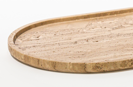 ROUND TRAY TRAVERTINE | Marble Accessories | MAAMI HOME