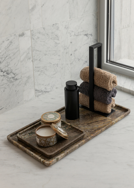 SQUARE TRAY POCAHONTAS | Marble Accessories | MAAMI HOME