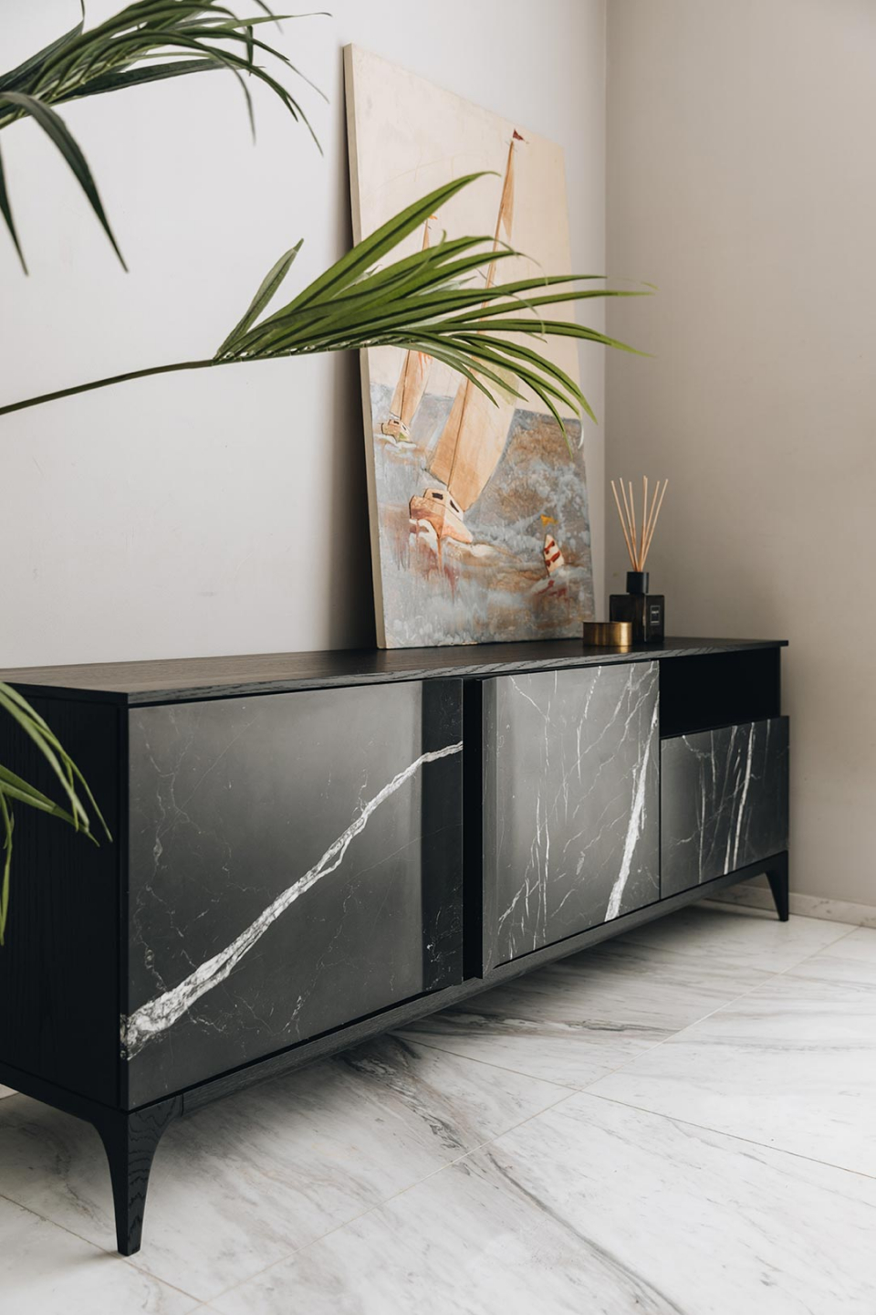 STORM NERO MARQUINA image 2 | Marble Sideboards | MAAMI HOME 