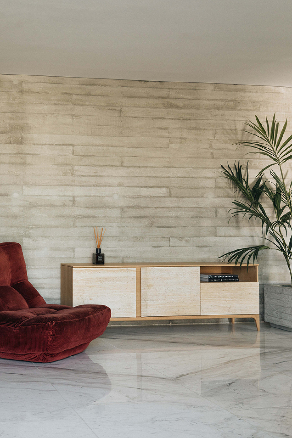 STORM TRAVERTINE image 2 | Marble Sideboards | MAAMI HOME 