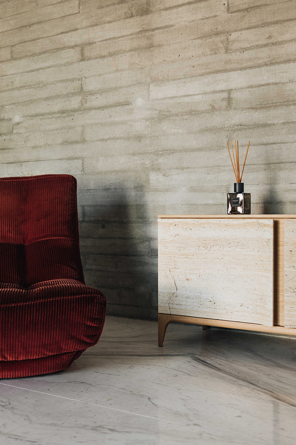 STORM TRAVERTINE image 3 | Marble Sideboards | MAAMI HOME 