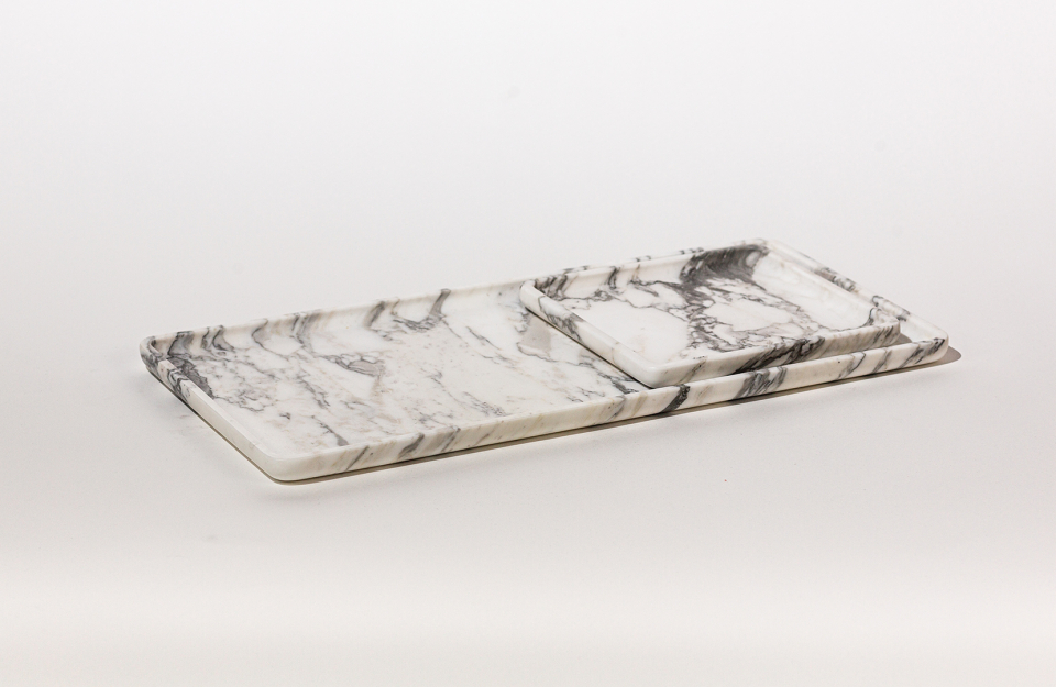 SQUARE PLATE ARABESCATO image 0 | Marble Accessories | MAAMI HOME 