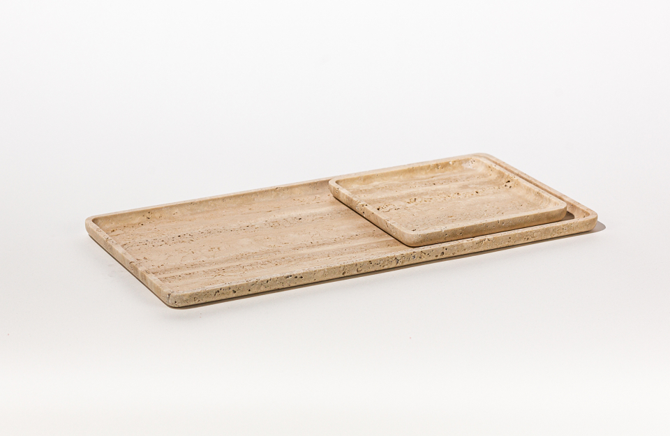 SQUARE PLATE TRAVERTINE image 0 | Marble Accessories | MAAMI HOME 