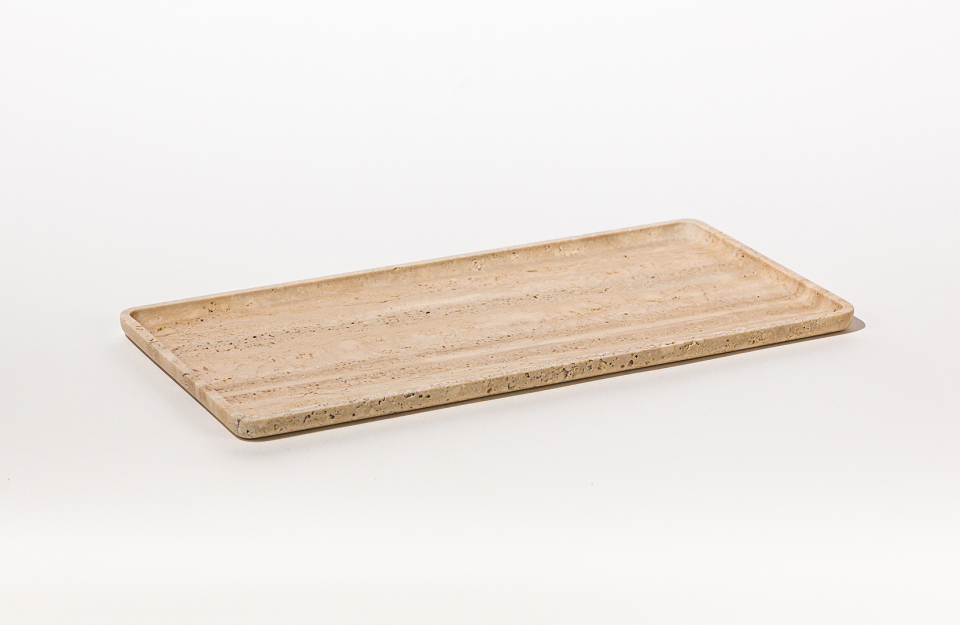 SQUARE TRAY TRAVERTINE image 1 | Marble Accessories | MAAMI HOME 