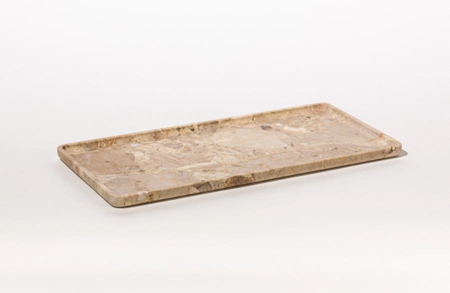 SQUARE TRAY in beige natural stone